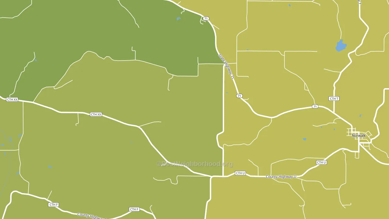 Oil City, WI block-group voter-turnout map