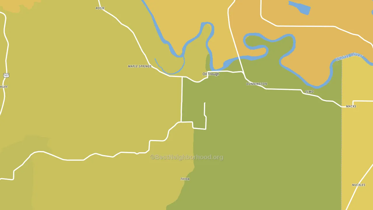 Oil Trough, AR block-group voter-turnout map