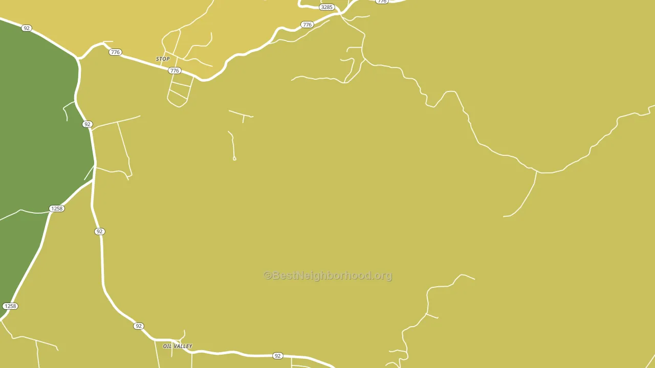 Oil Valley, KY block-group voter-turnout map