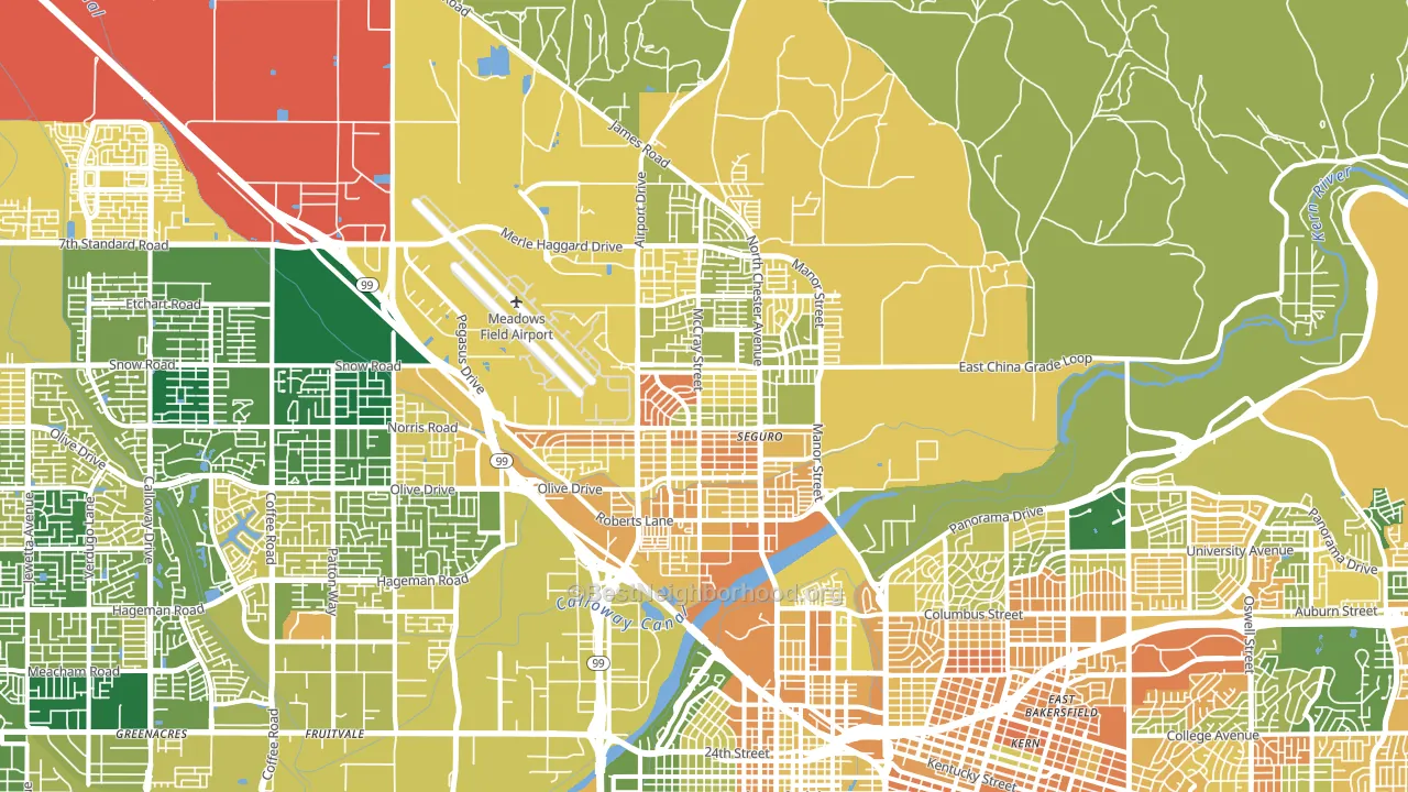 Oildale, CA block-group voter-turnout map