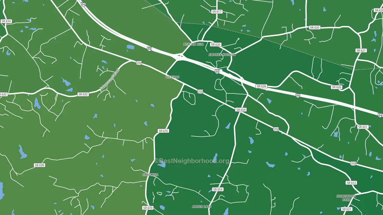 Oilville, VA block-group voter-turnout map