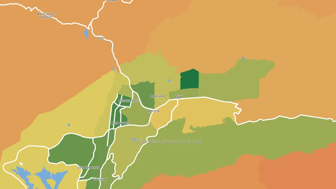 Ojai, CA block-group voter-turnout map