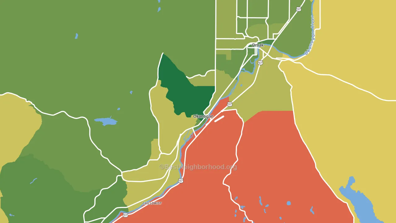Okanogan, WA block-group voter-turnout map