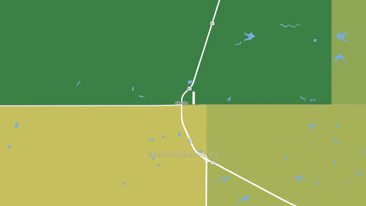 Okarche, OK block-group voter-turnout map