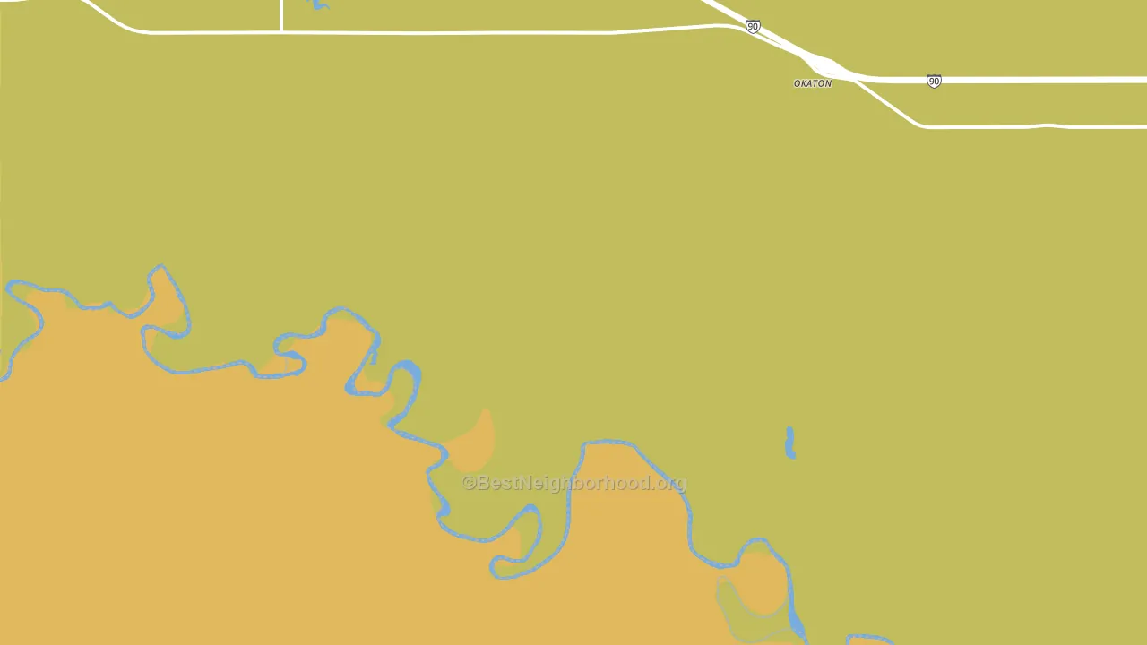 Okaton, SD block-group voter-turnout map