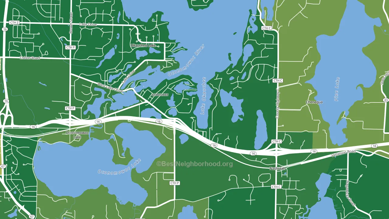 Okauchee Lake, WI block-group voter-turnout map