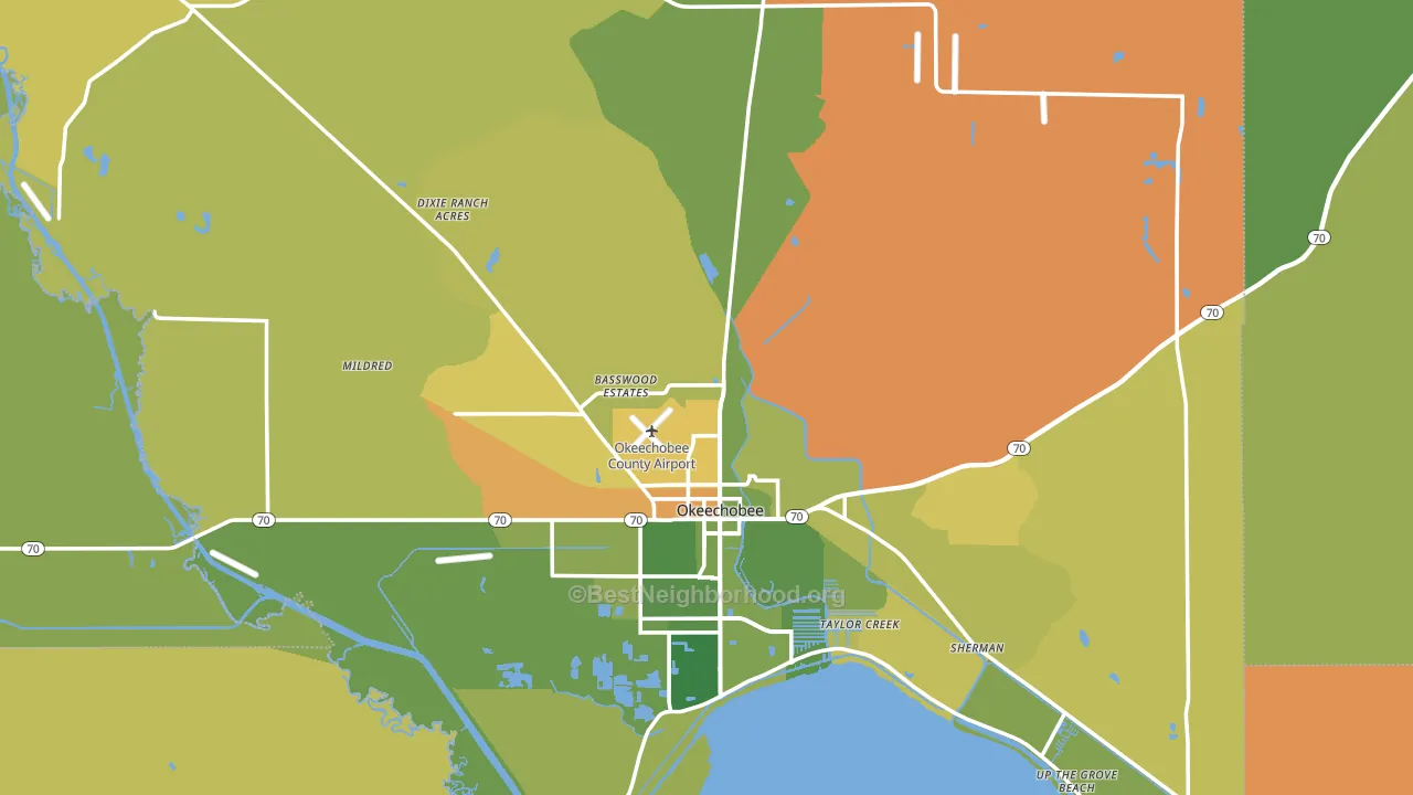 Okeechobee, FL block-group voter-turnout map