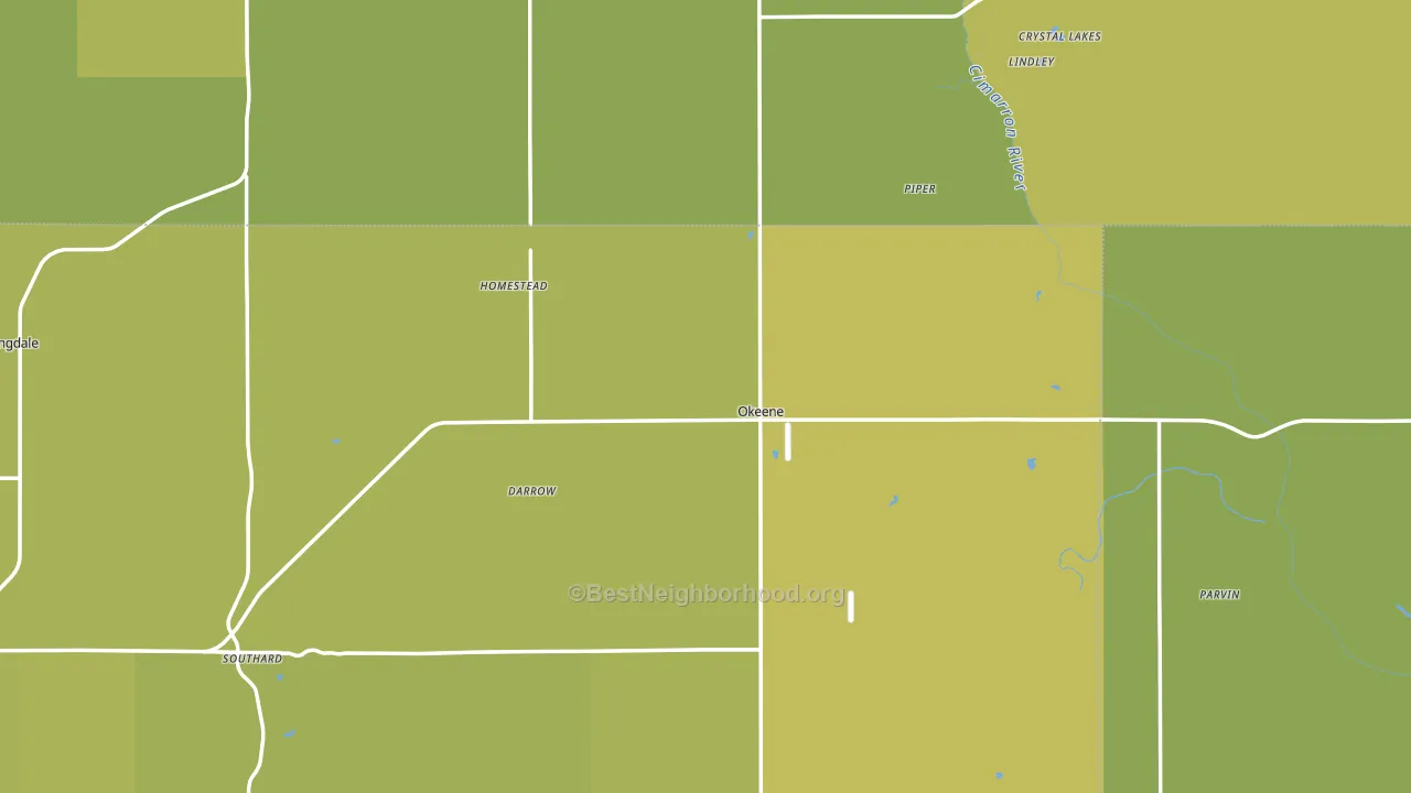 Okeene, OK block-group voter-turnout map
