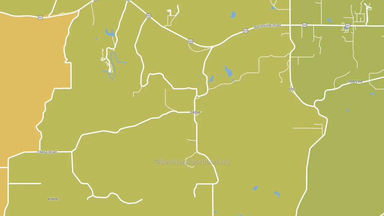 Okesa, OK block-group voter-turnout map