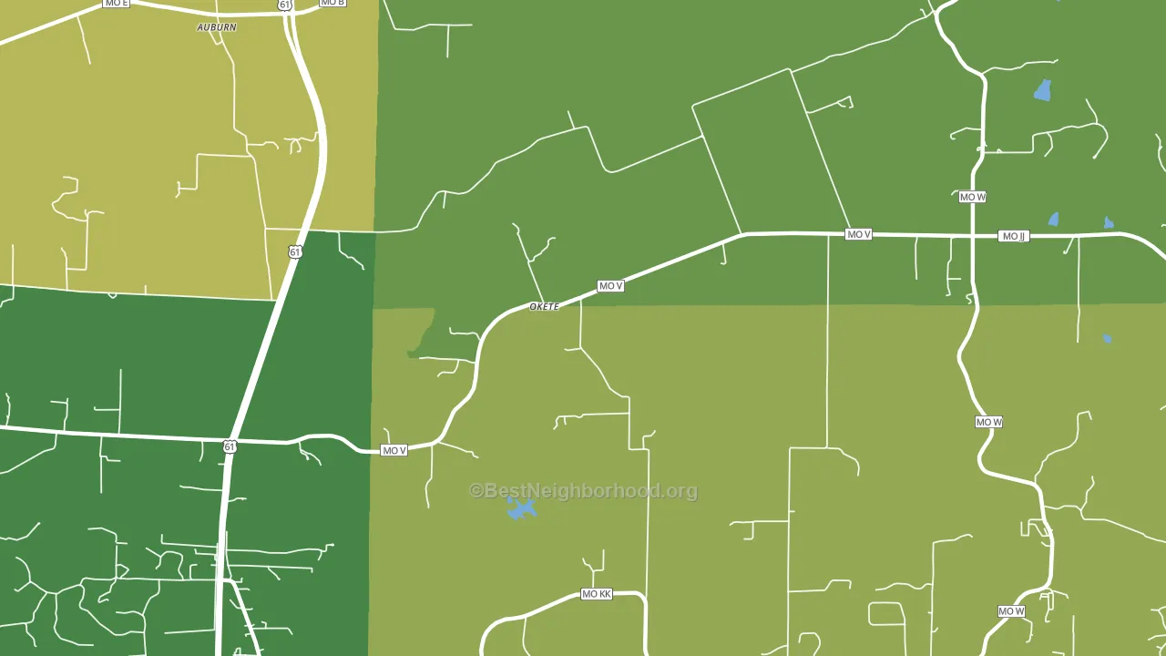 Okete, MO block-group voter-turnout map