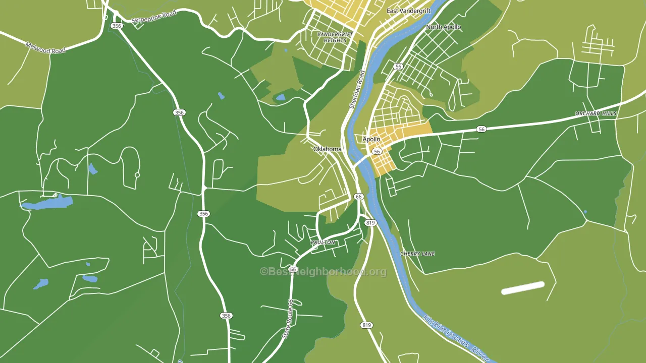 Oklahoma, PA block-group voter-turnout map