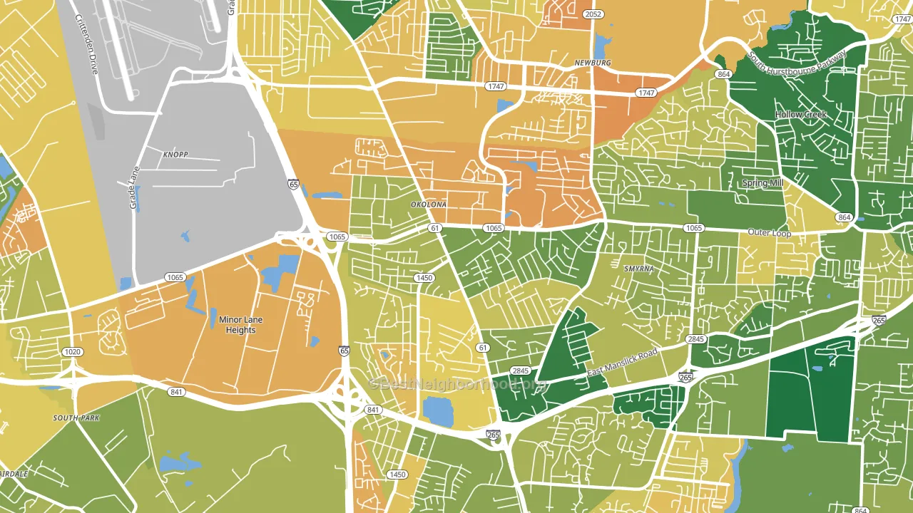 Okolona, Louisville, KY block-group voter-turnout map