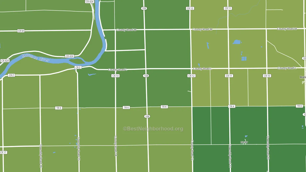Okolona, OH block-group voter-turnout map