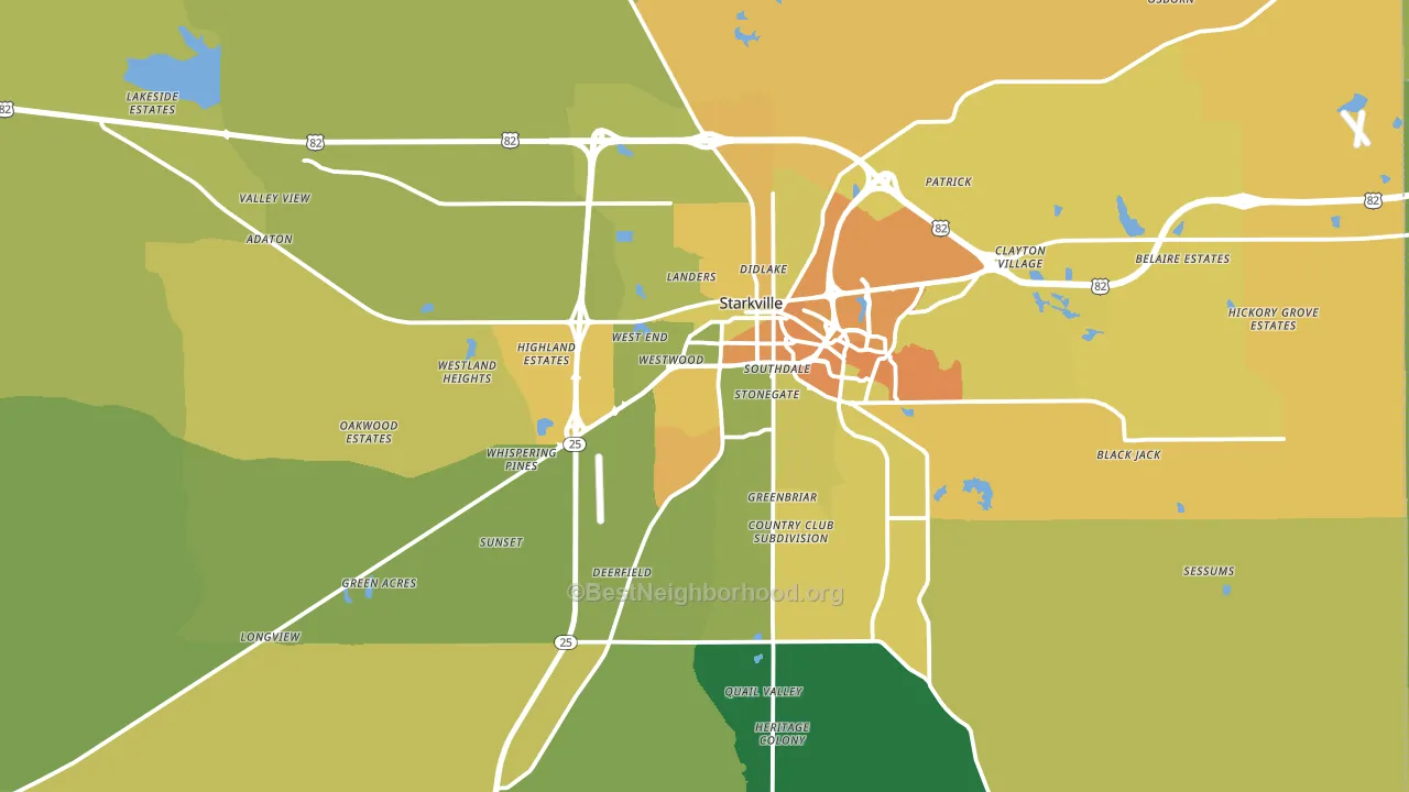 Oktibbeha County, MS block-group voter-turnout map