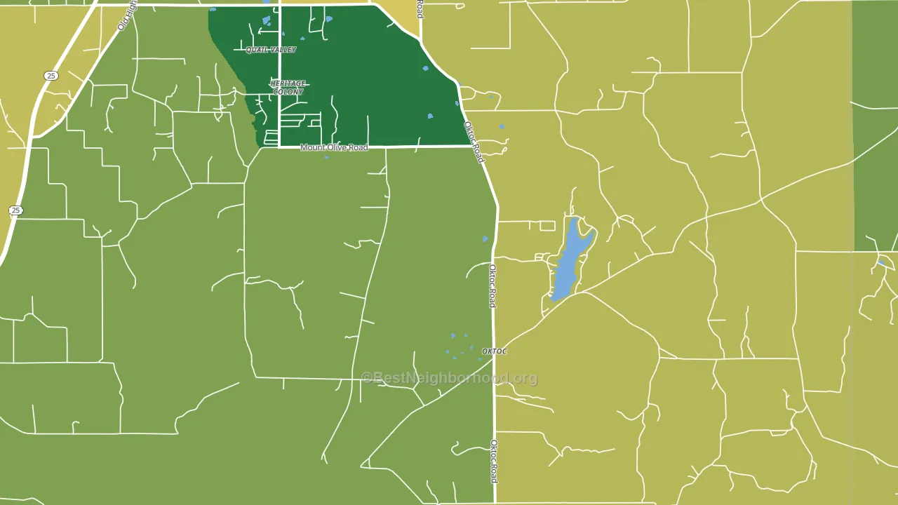 Oktoc, MS block-group voter-turnout map