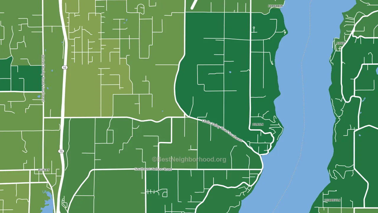 Olalla, WA block-group voter-turnout map