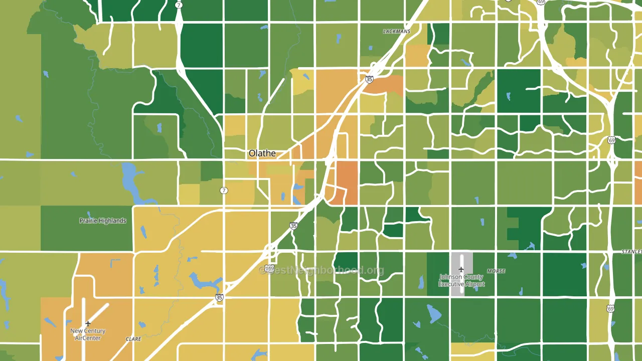 Olathe, KS block-group voter-turnout map