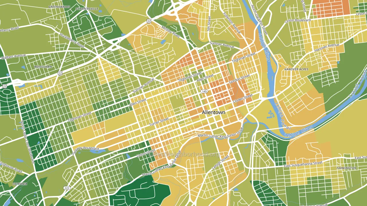 Old Allentown, Allentown, PA block-group voter-turnout map