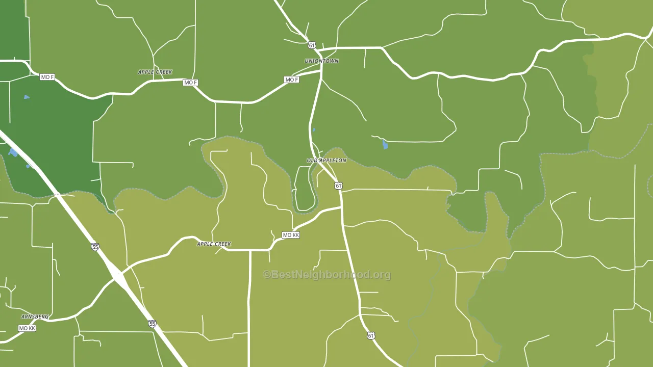 Old Appleton, MO block-group voter-turnout map