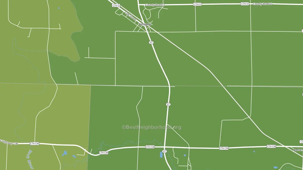 Old Ashippun, WI block-group voter-turnout map
