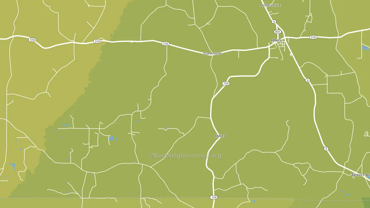 Old Athens, LA block-group voter-turnout map