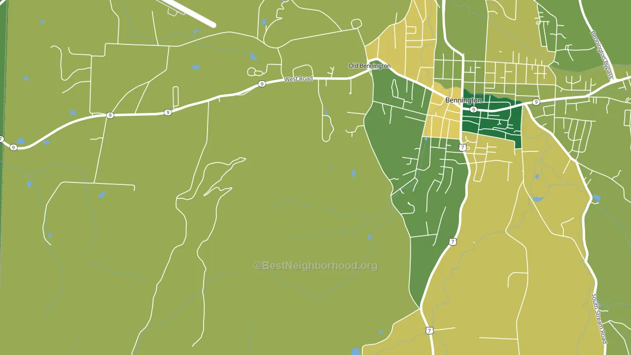 Old Bennington, VT block-group voter-turnout map