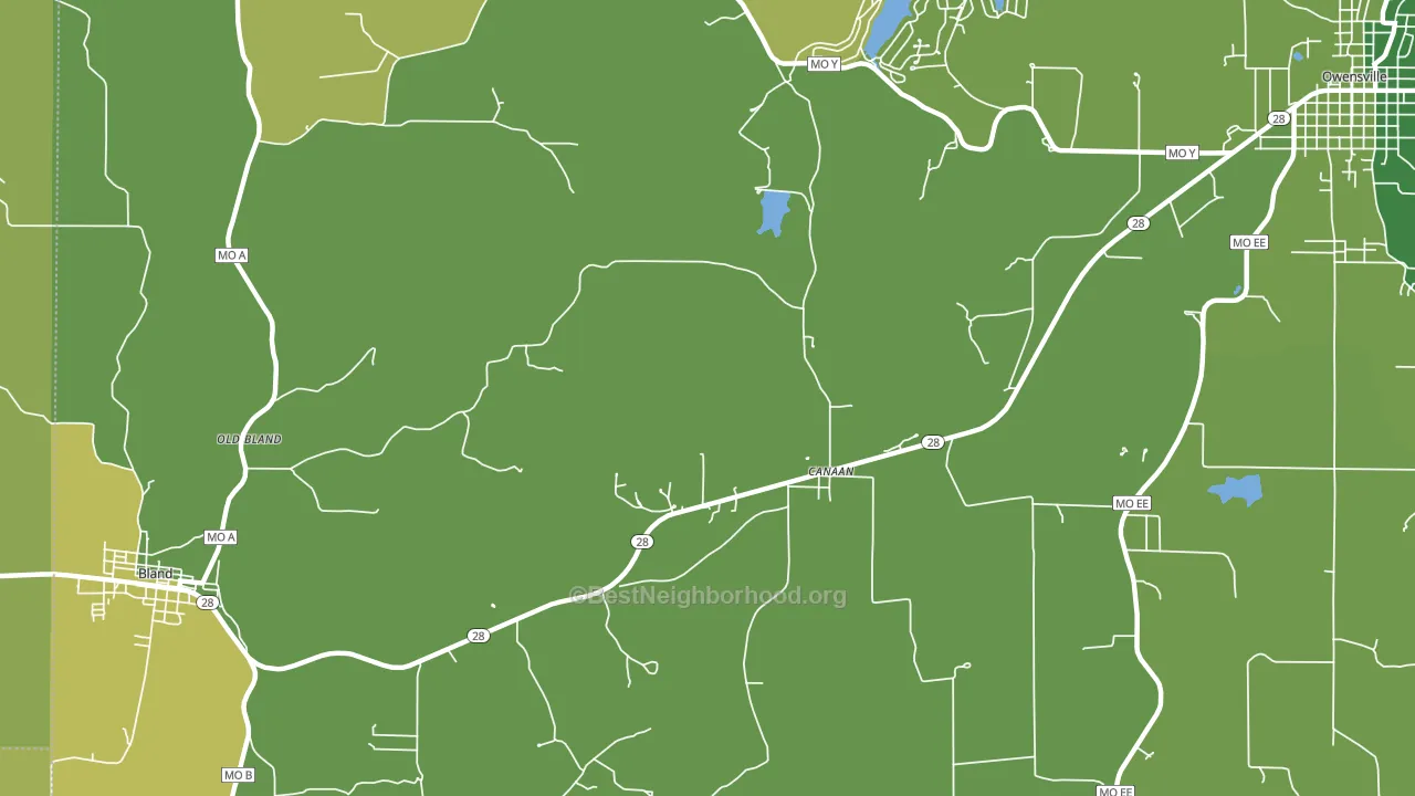 Old Bland, MO block-group voter-turnout map