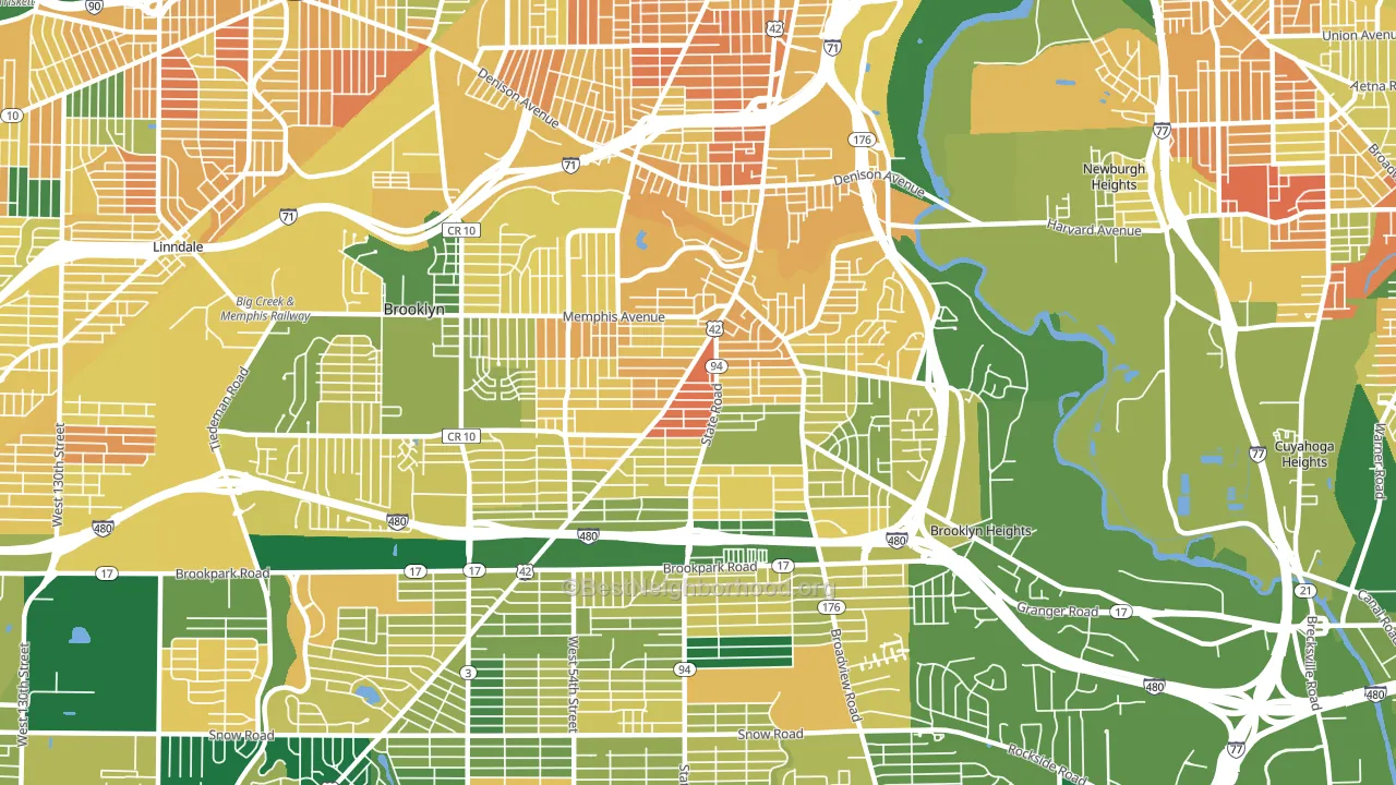 Old Brooklyn, Cleveland, OH block-group voter-turnout map