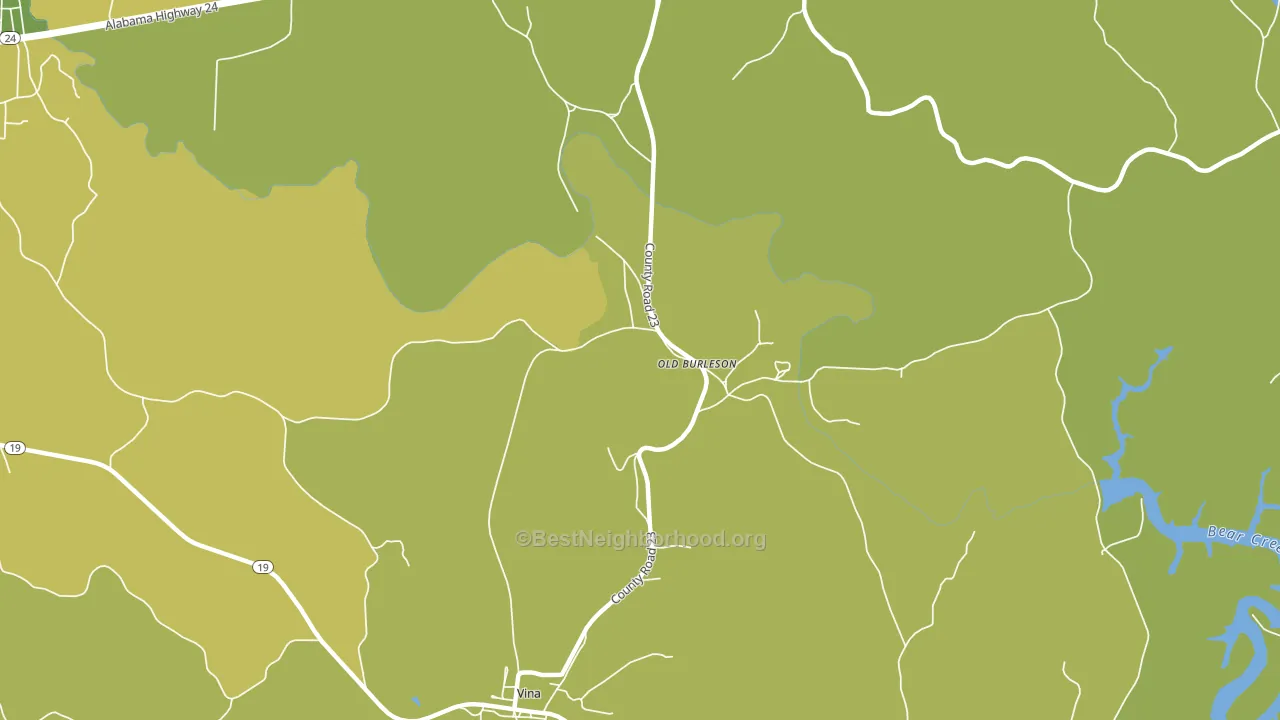 Old Burleson, AL block-group voter-turnout map