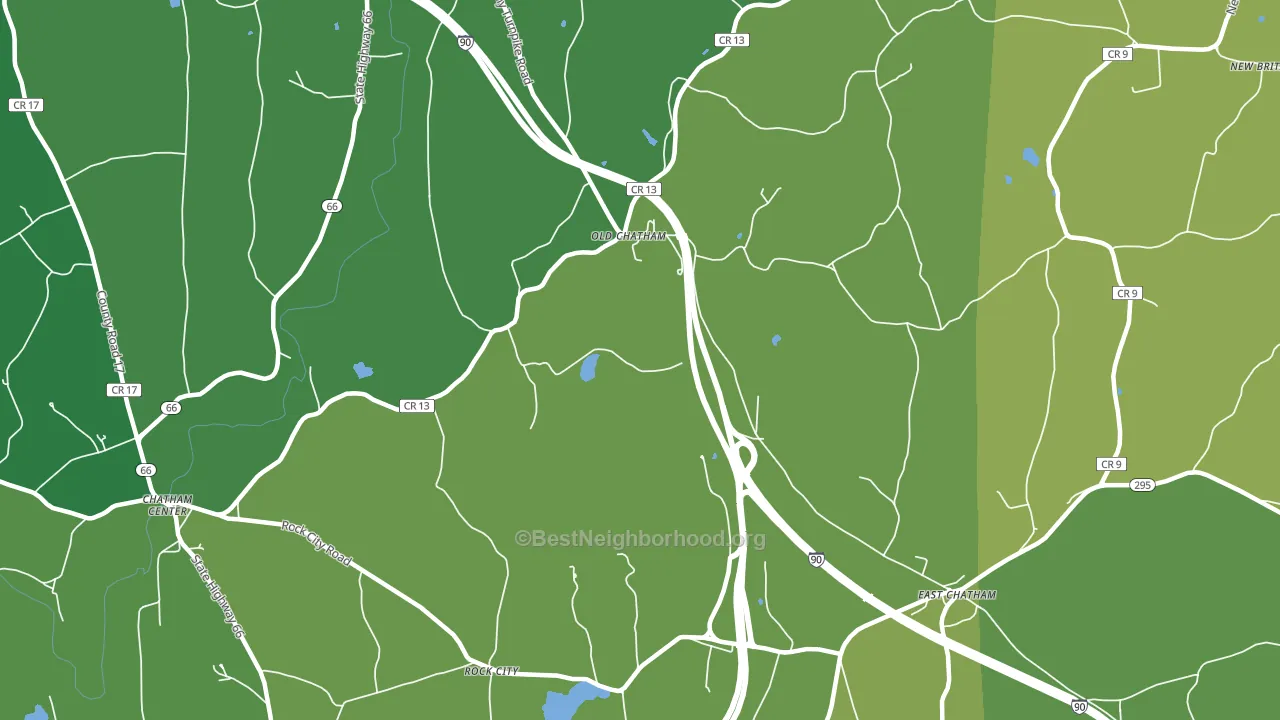 Old Chatham, NY block-group voter-turnout map
