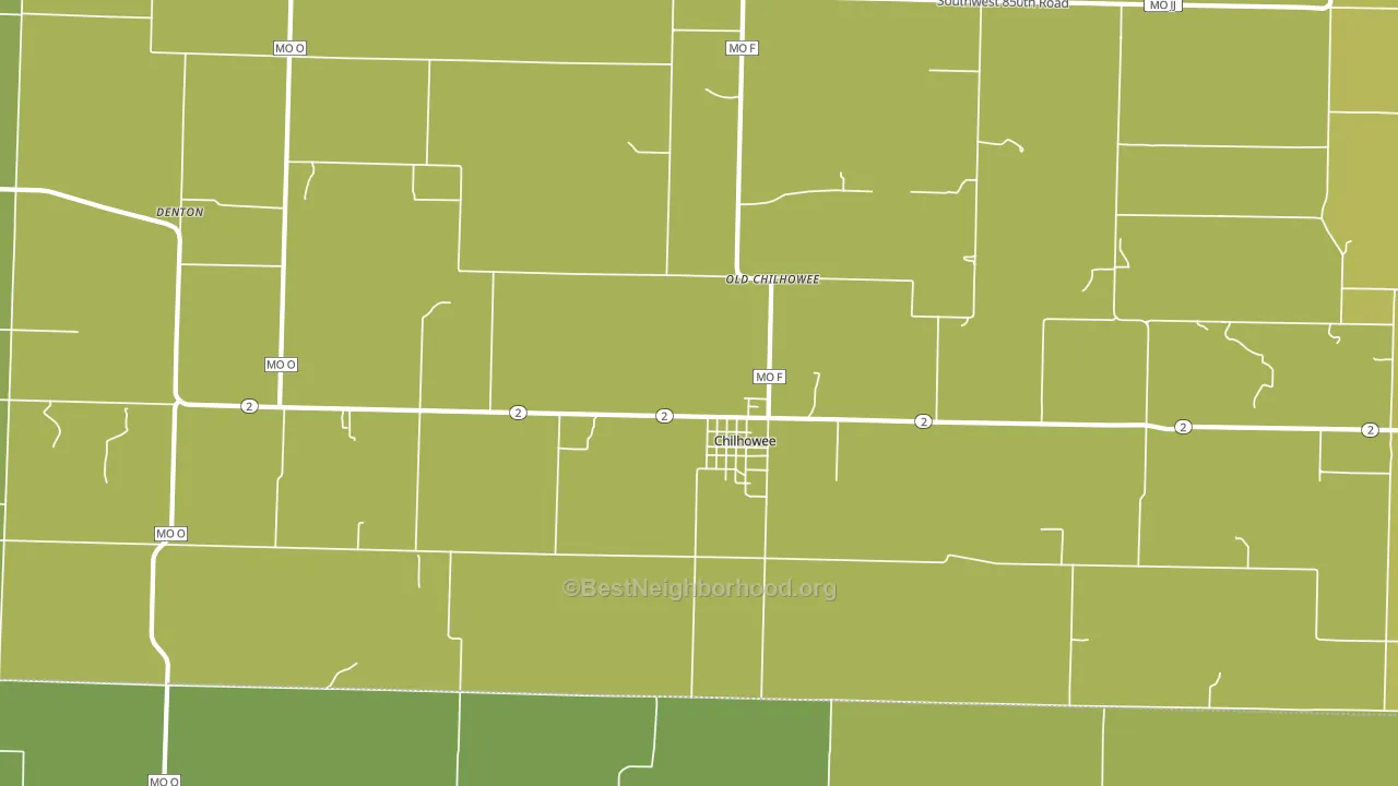 Old Chilhowee, MO block-group voter-turnout map