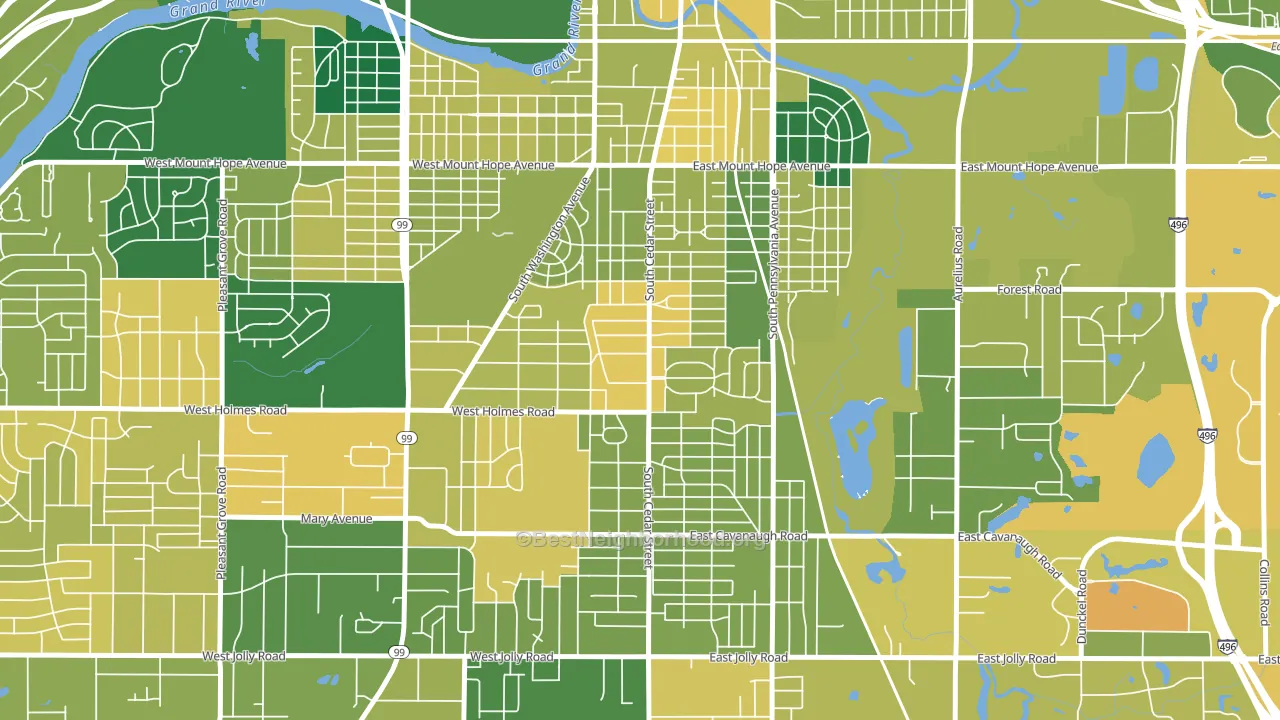 Old Everett, Lansing, MI block-group voter-turnout map