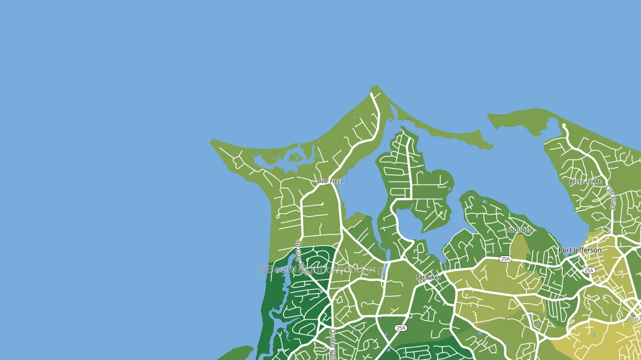 Old Field, NY block-group voter-turnout map