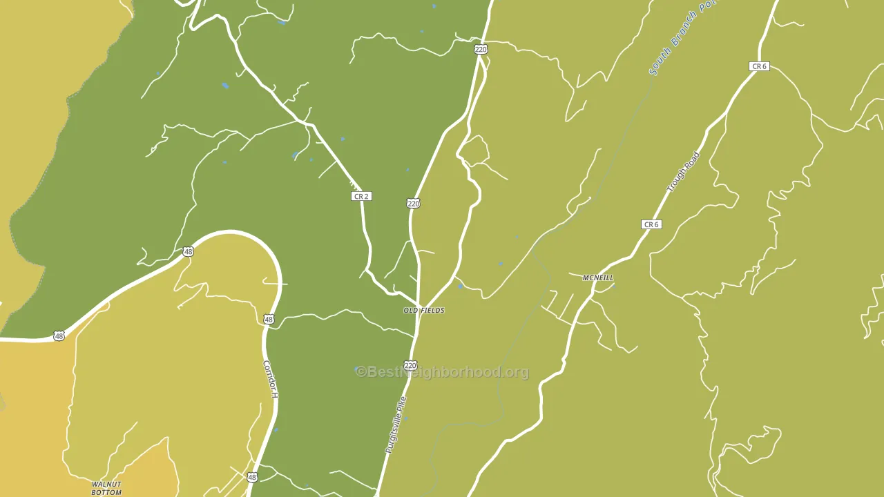Old Fields, WV block-group voter-turnout map