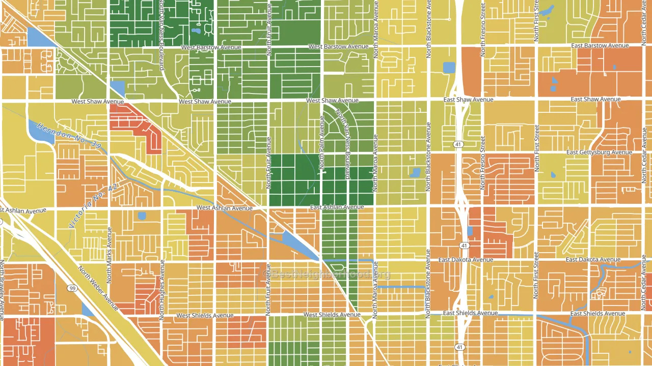 Old Fig Garden, CA block-group voter-turnout map