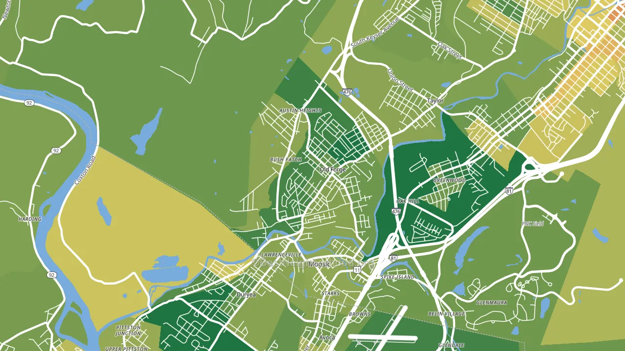 Old Forge, PA block-group voter-turnout map