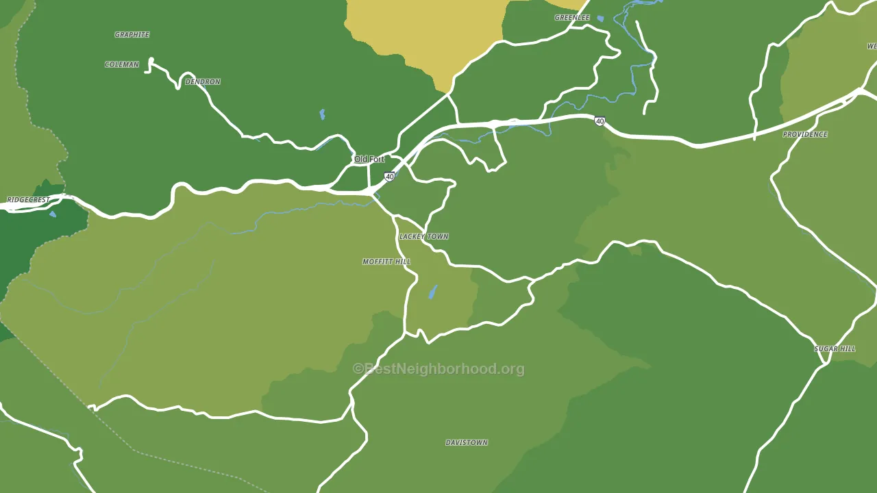 Old Fort, NC block-group voter-turnout map