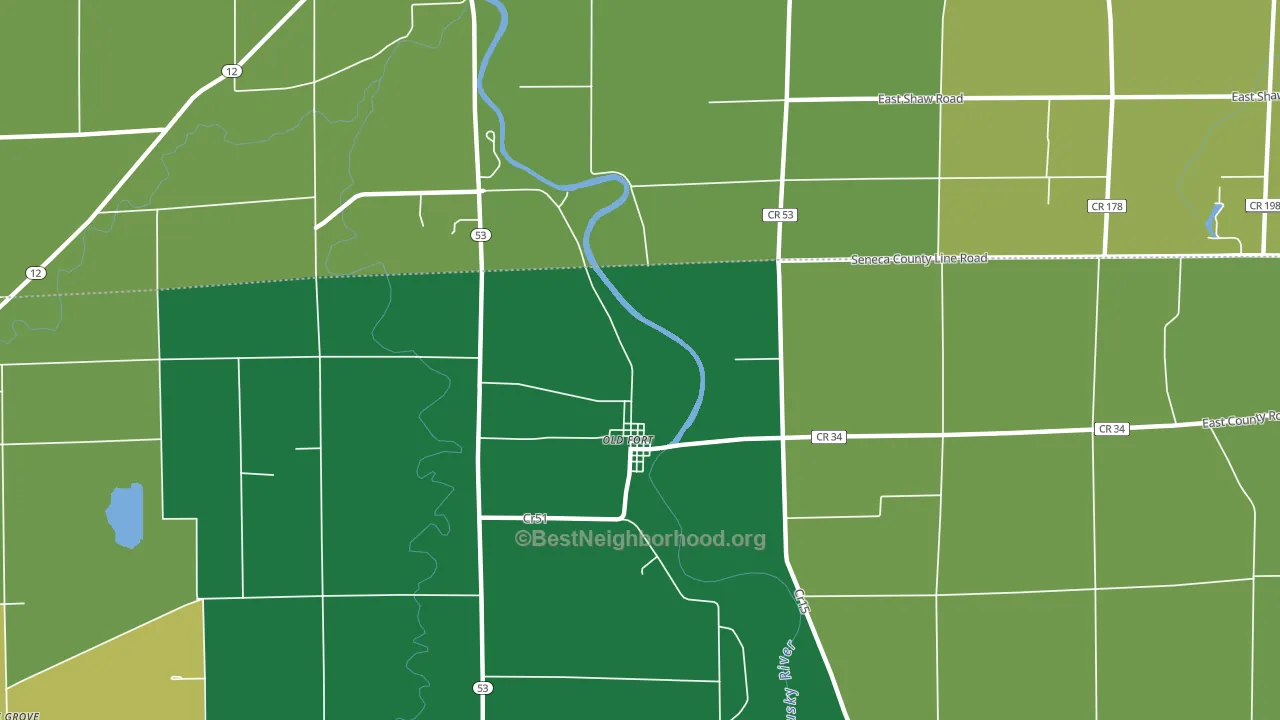 Old Fort, OH block-group voter-turnout map