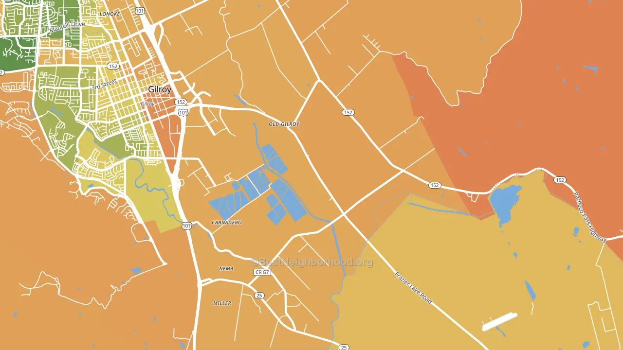 Old Gilroy, CA block-group voter-turnout map