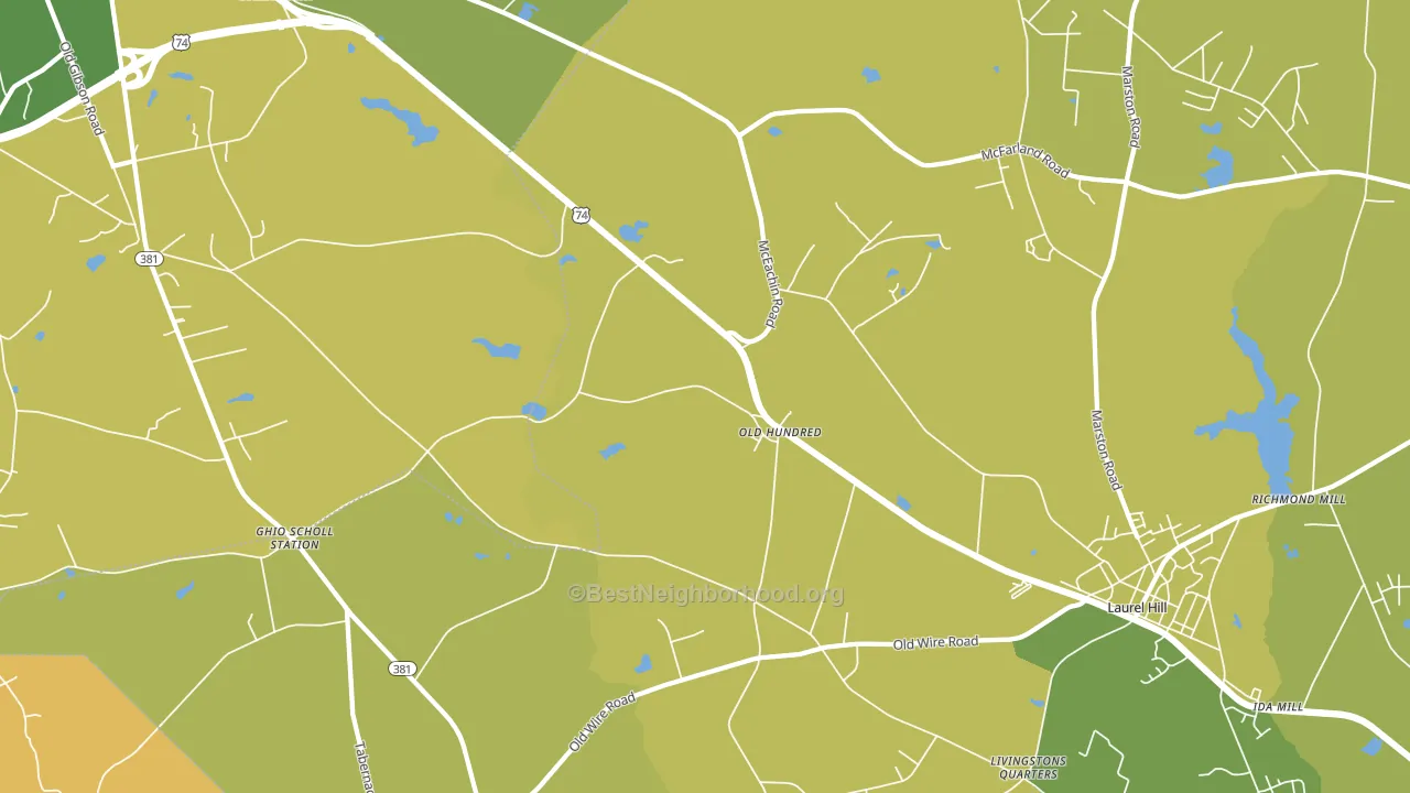 Old Hundred, NC block-group voter-turnout map