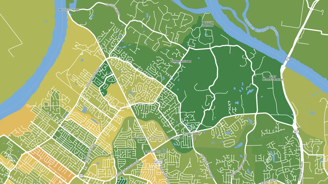 Old Jamestown, MO block-group voter-turnout map