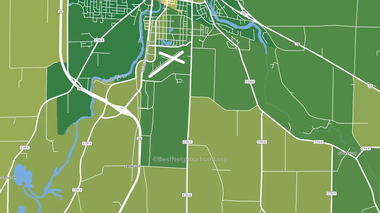 Old Lebanon, WI block-group voter-turnout map