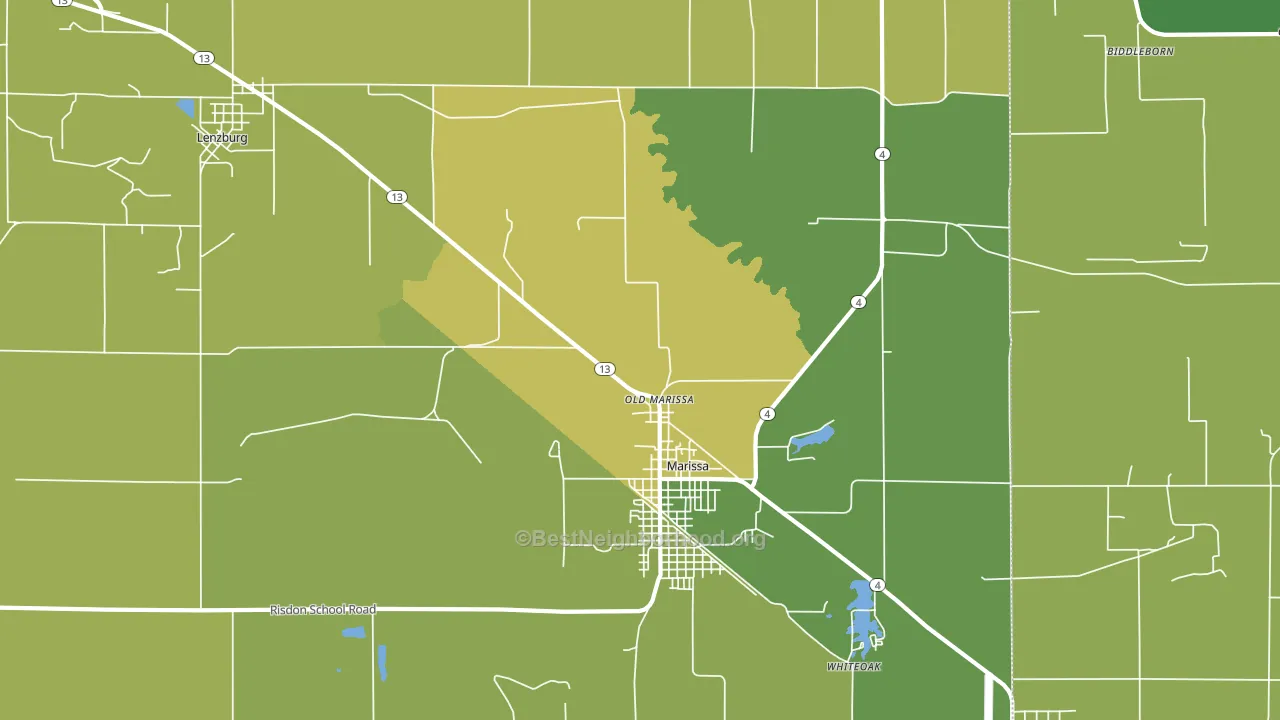 Old Marissa, IL block-group voter-turnout map