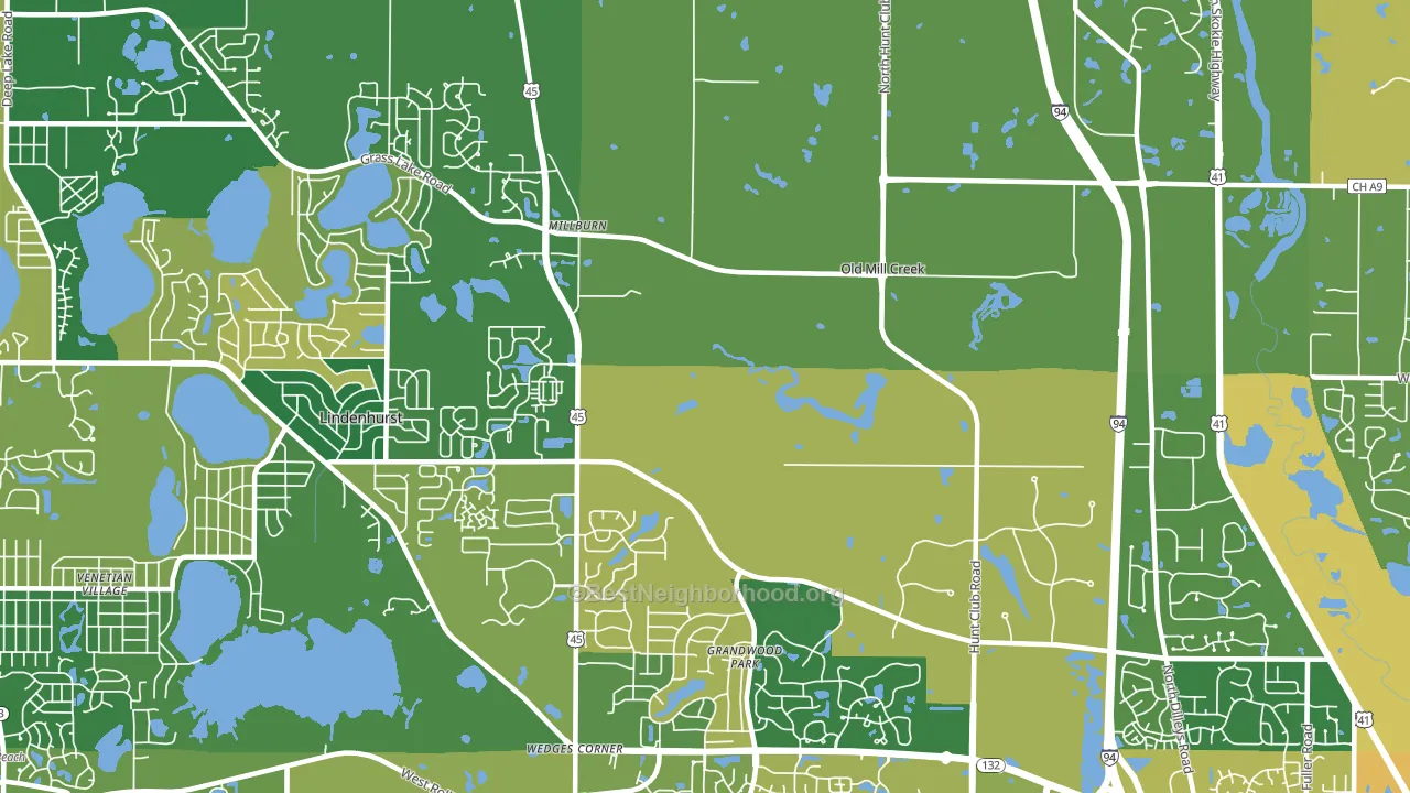 Old Mill Creek, IL block-group voter-turnout map