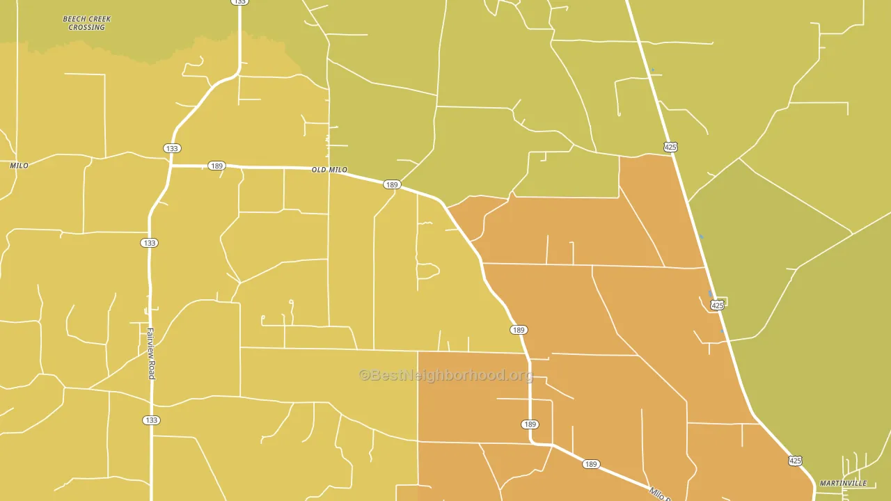 Old Milo, AR block-group voter-turnout map