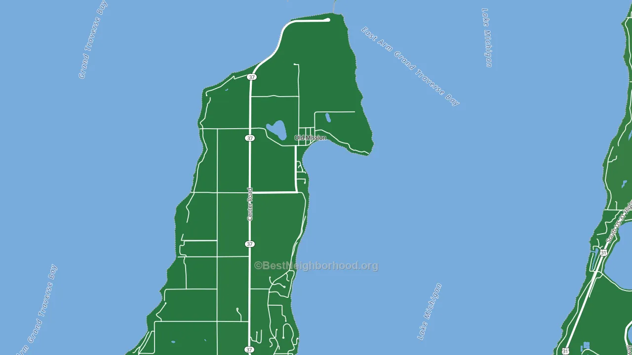 Old Mission, MI block-group voter-turnout map