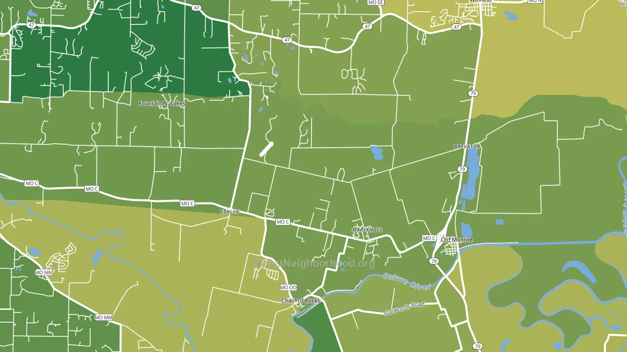 Old Monroe, MO block-group voter-turnout map