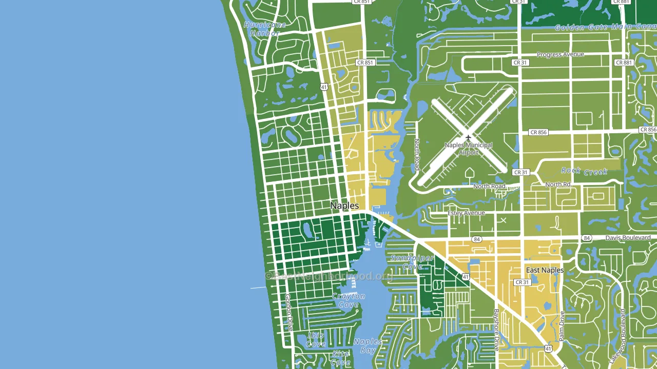 Old Naples, Naples, FL block-group voter-turnout map