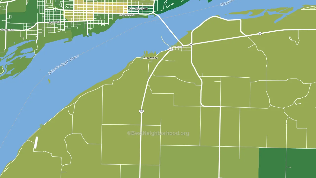 Old Niota, IL block-group voter-turnout map