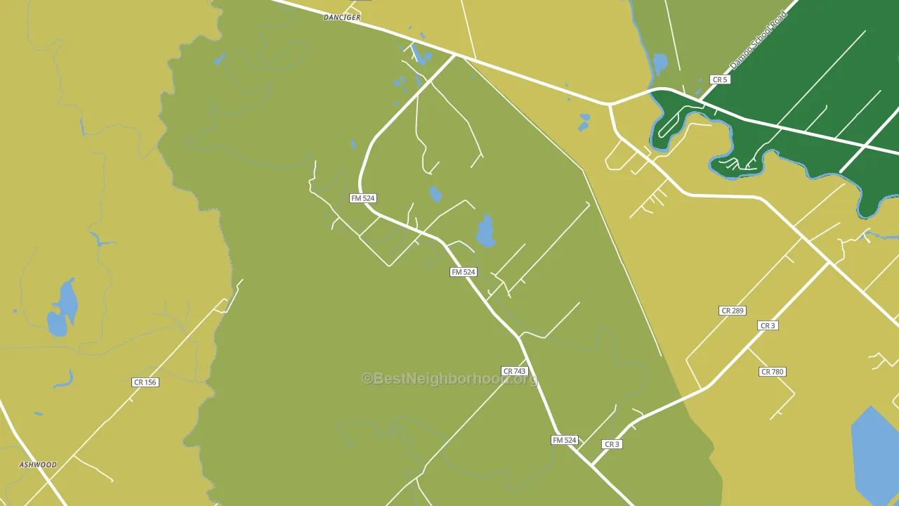 Old Ocean, TX block-group voter-turnout map